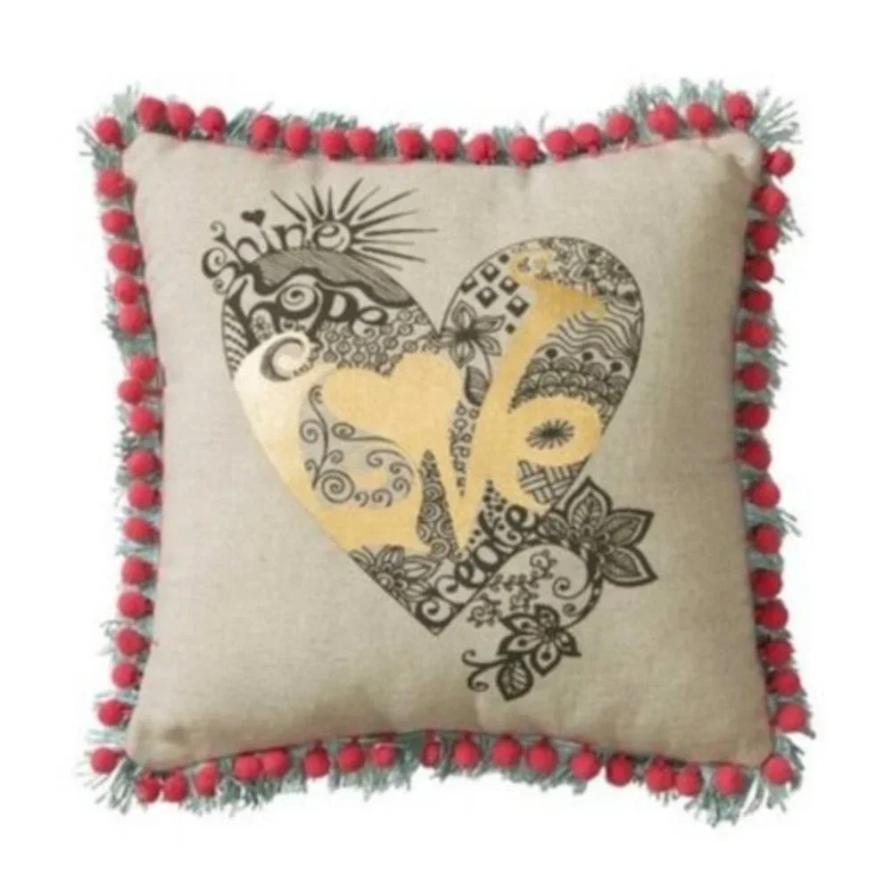 Hannah Grace Kindred Spirits Throw Pillow Set of 2 | Gold Foil Flower